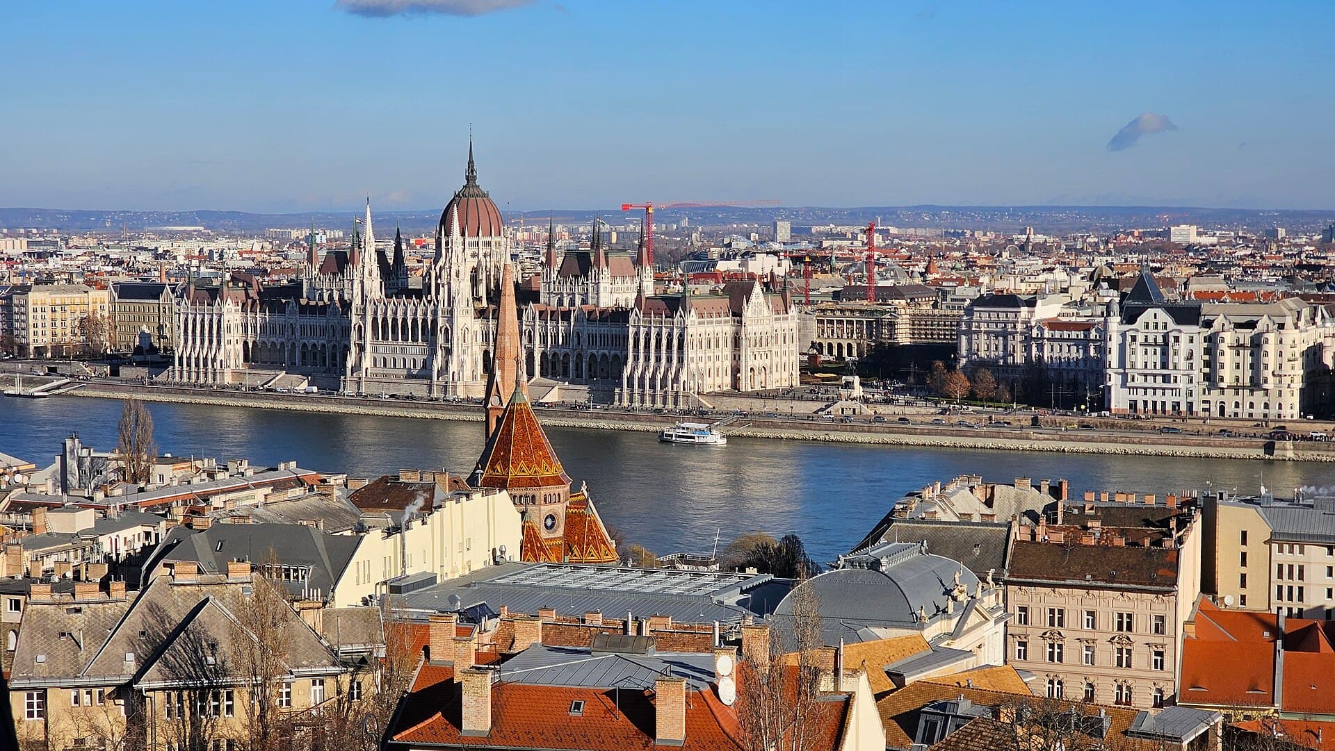 Panorama Budapesztu z Parlamentem nad Dunajem